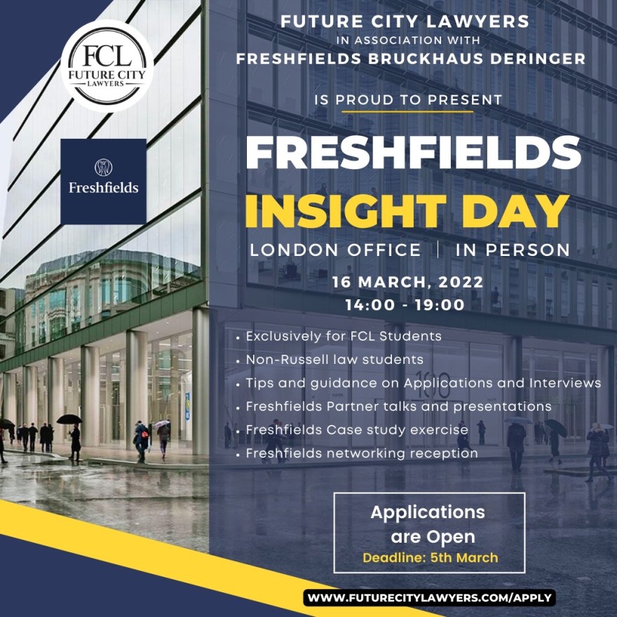 Picture of: Future City Lawyers – Freshfields Insight Day – LSSJ Employability